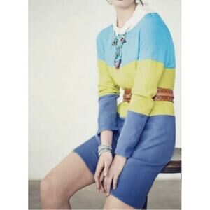 5/$30 Anthropologie Maeve Long Sleeve Color Block Mini Dress 6